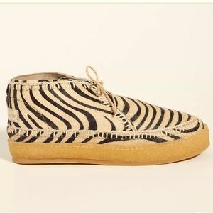 Laidback London Shenje Crochet Lace Up Chukka Boots Zebra Size 41 US 10